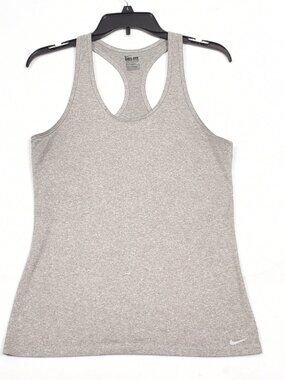 Nike Tank Top Women's Medium Gray Dri-FIT Racerback Athletic Gym Lightweight